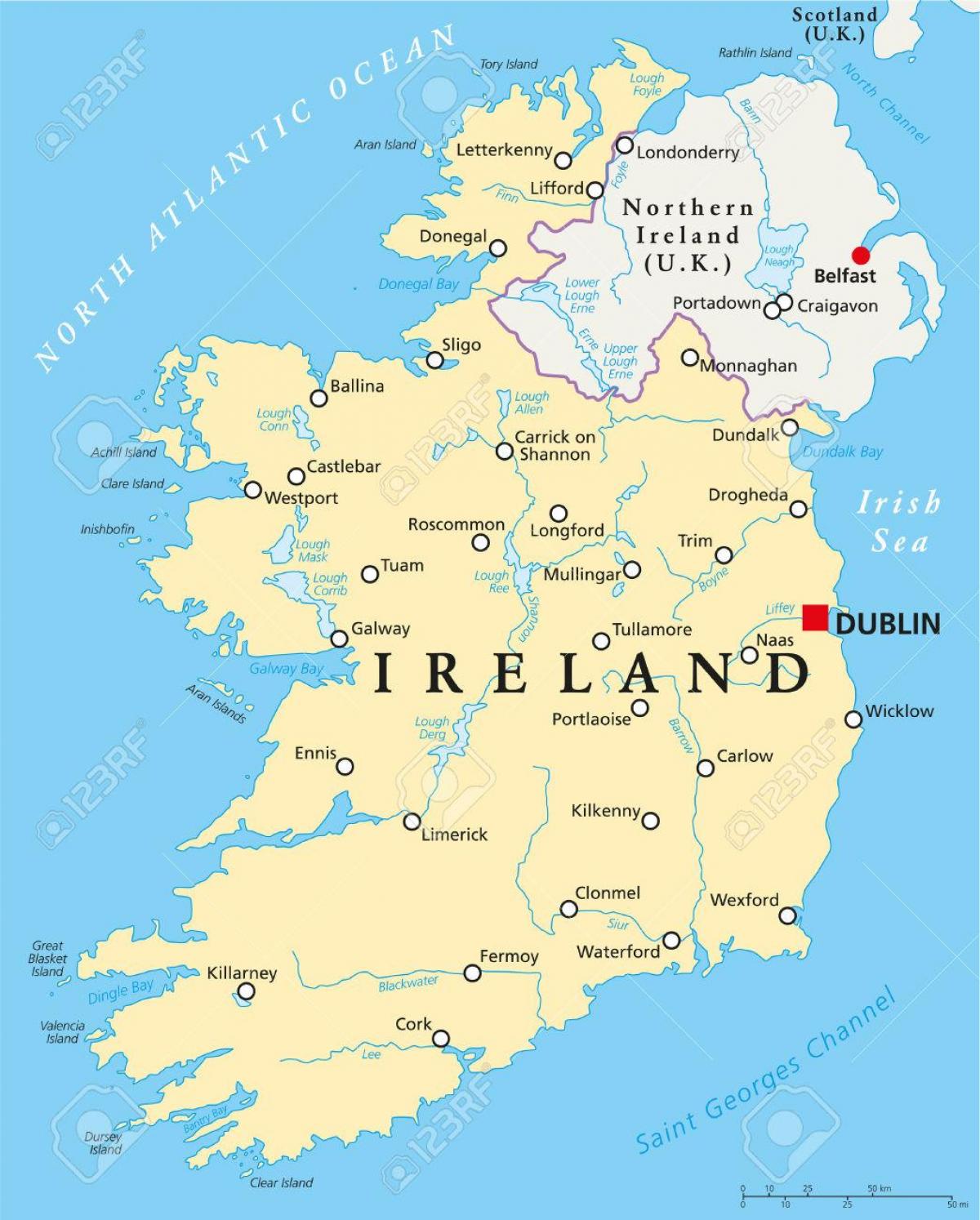 Dublin térkép írország