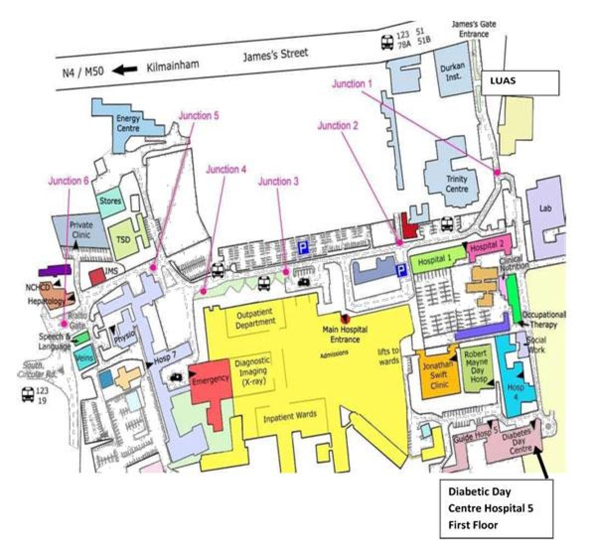 A St James kórház Dublin térkép