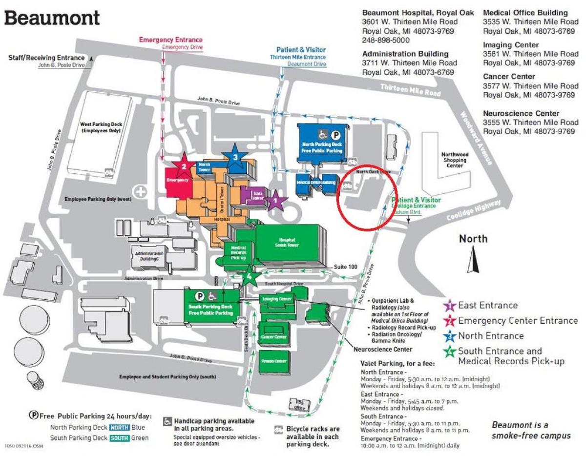 térkép Beaumont kórház