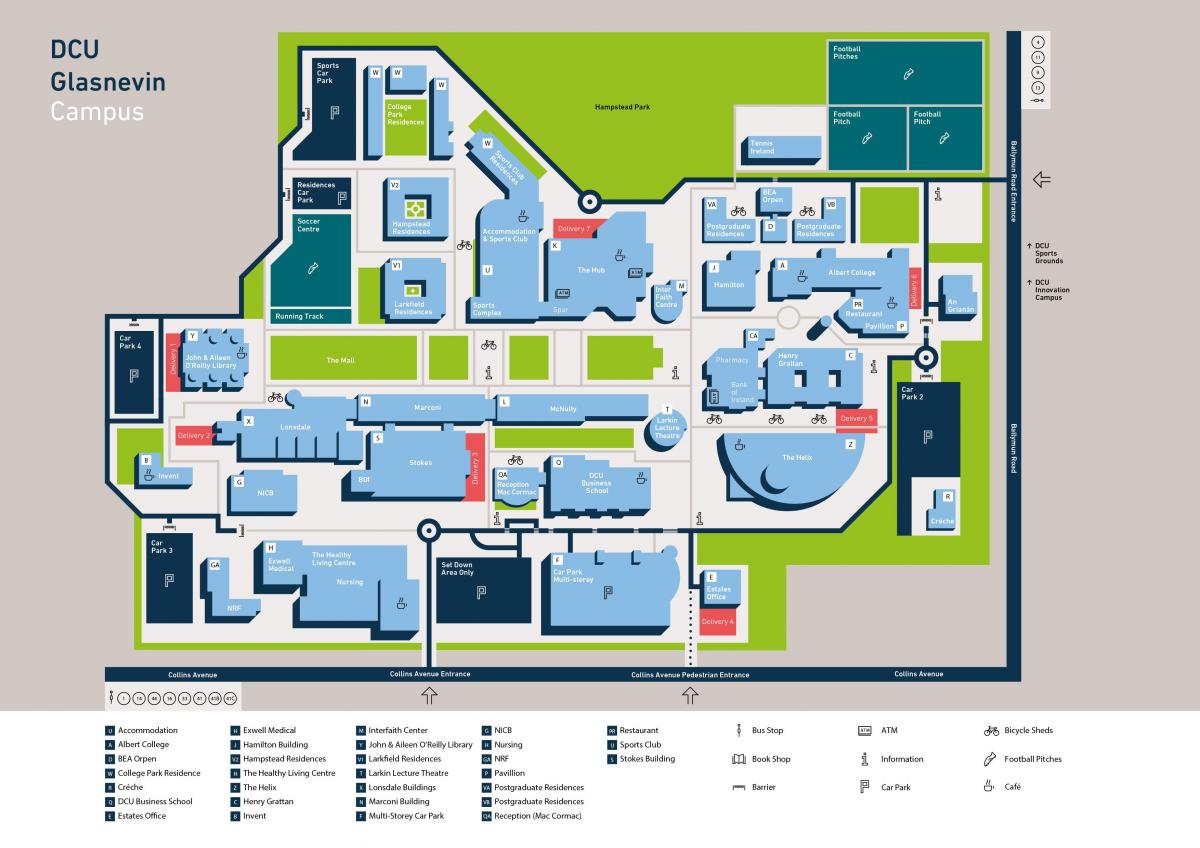 DCU campus térkép