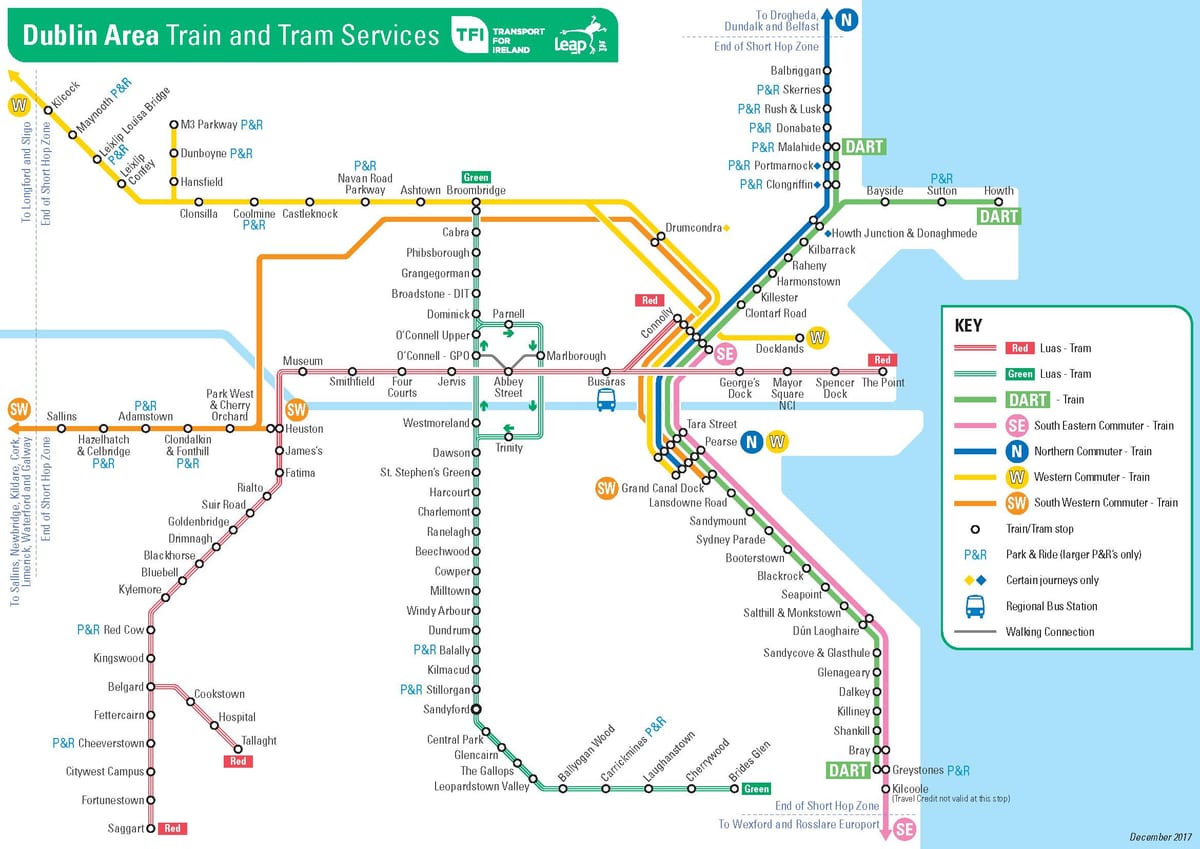 térkép Dublin DART állomások