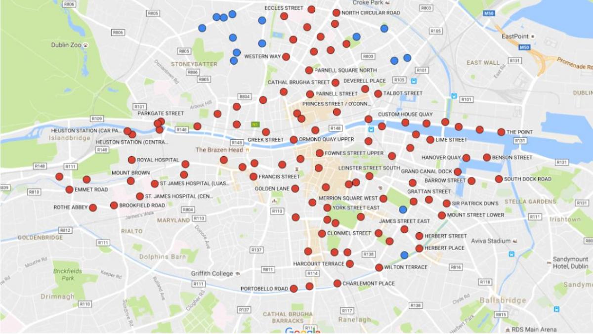 Dublinbikes térkép