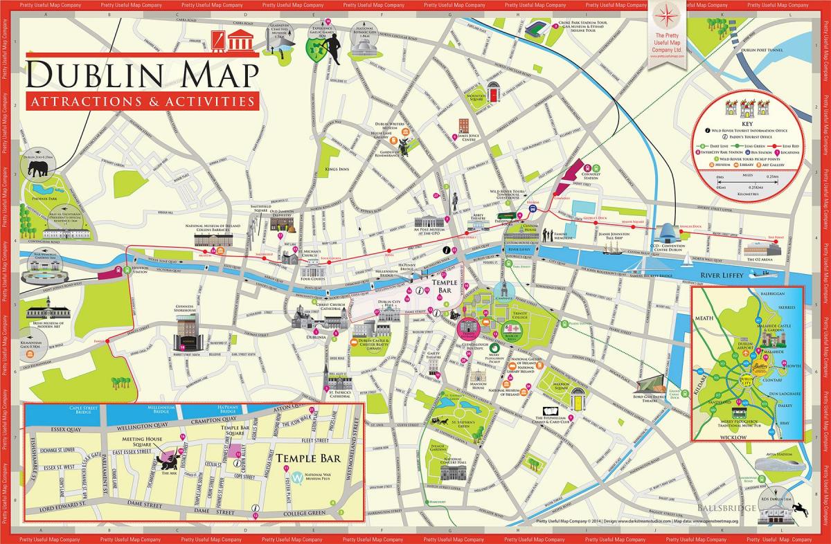 térkép Dublin látnivalók