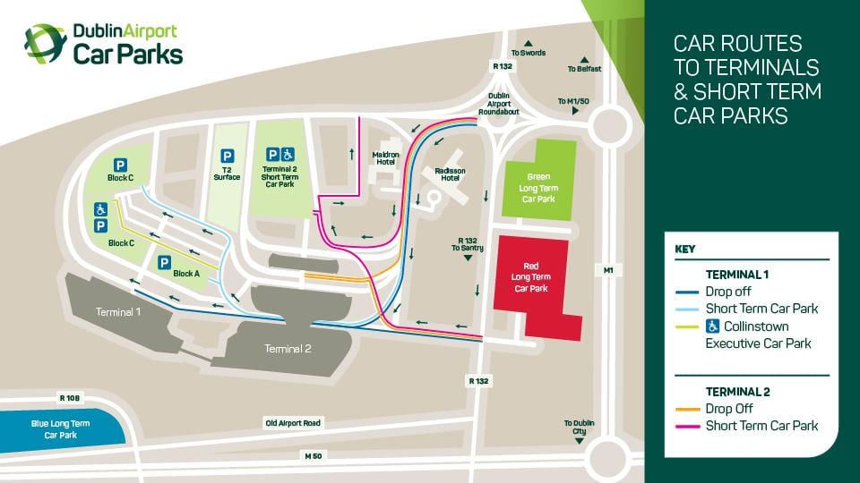térkép Dublini repülőtér 1-es terminál