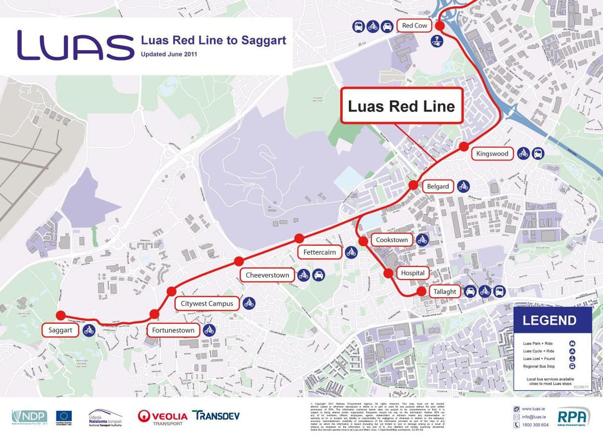 Dublin Luas térkép