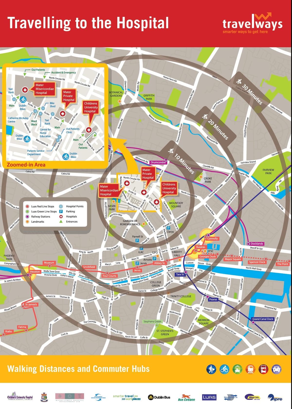 mater kórházba, Dublin térkép