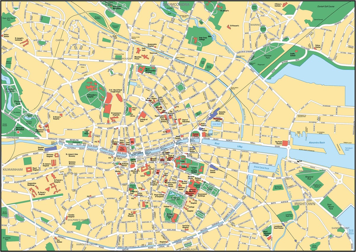 Dublin központjában térkép