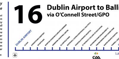 Busz 16 Dublin térkép