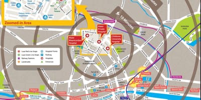Mater kórházba, Dublin térkép